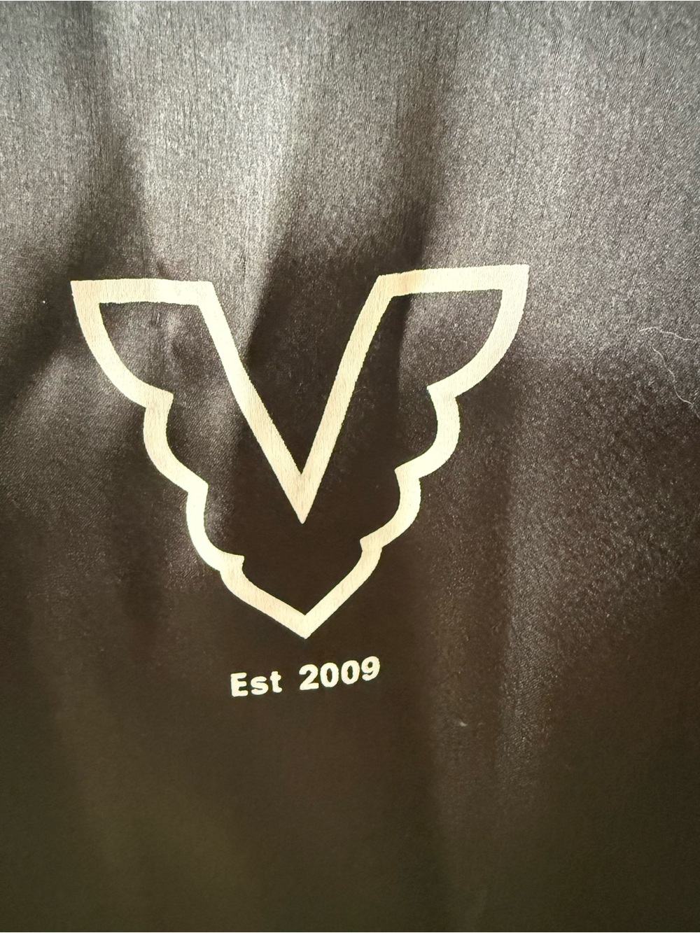 Vela Black scarf bag with Cream Winged Logo - Est 2009